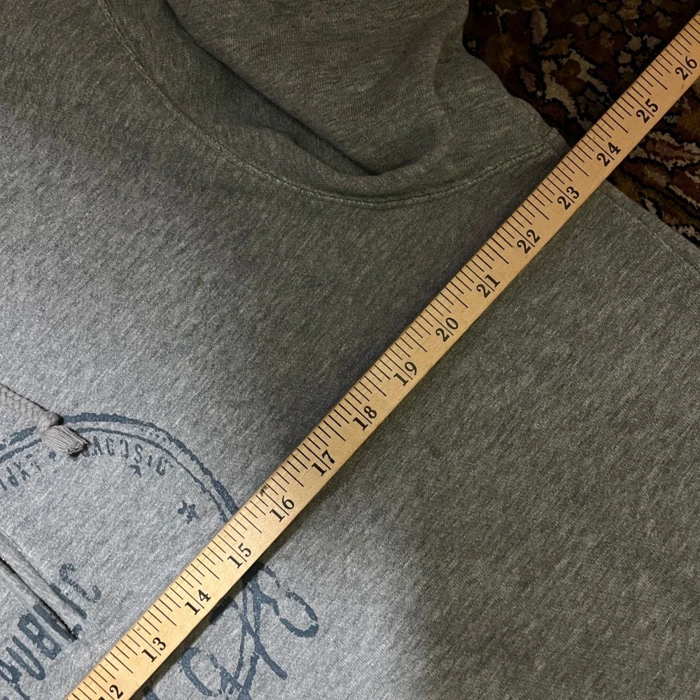 Banana Republic Mens Gray 100% Cotton 1/4 Zip‎ Graphic Hoodie Sweatshirt Large